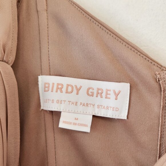 Birdy Grey Spence Bridesmaids Dress Taupe Full Length Chiffon Convertible M - Picture 11 of 13